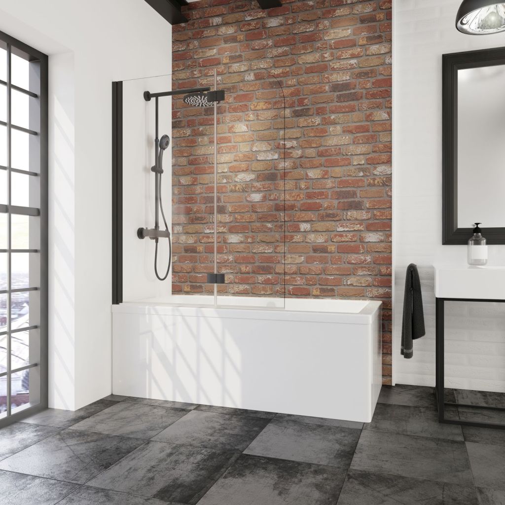 Schulte Badewannenfaltwand 2-teilig Black Style | ExpressPlus